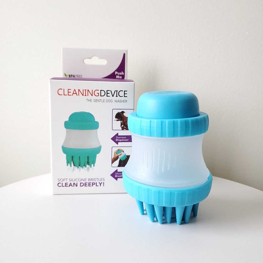 Blue Silicone Shower Brush for Pet